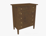 Retro wooden entrance cabinet 3d model