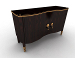 Wooden dark brown entrance cabinet 3d model